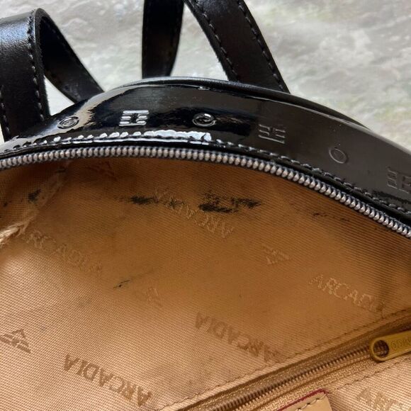 Arcadia Black Patent Mini Back Pack READ DESCRIPTION - Picture 11 of 14